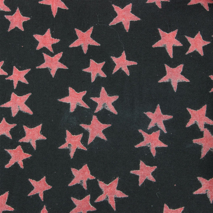 Regular Fit Long Sleeve Shirt - Black with Plum Red Stars