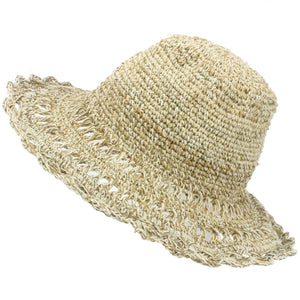 Chapeau de soleil en chanvre et coton - crochet naturel