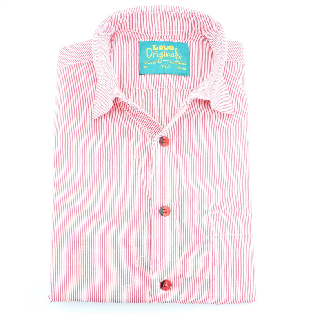 Regular Fit Short Sleeve Shirt - Pinstripe
