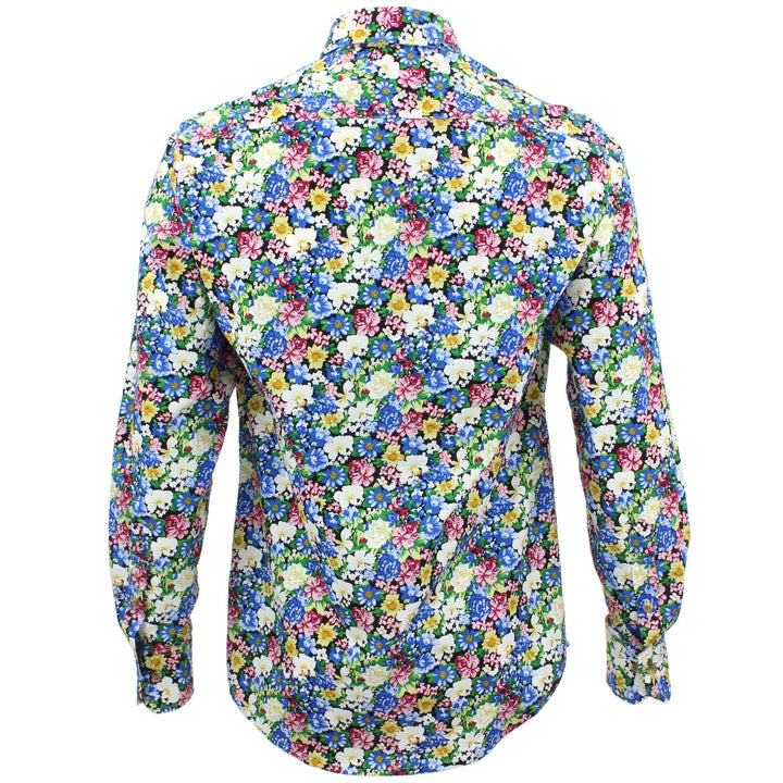 Tailored Fit Long Sleeve Shirt - Bright Blue & White Floral