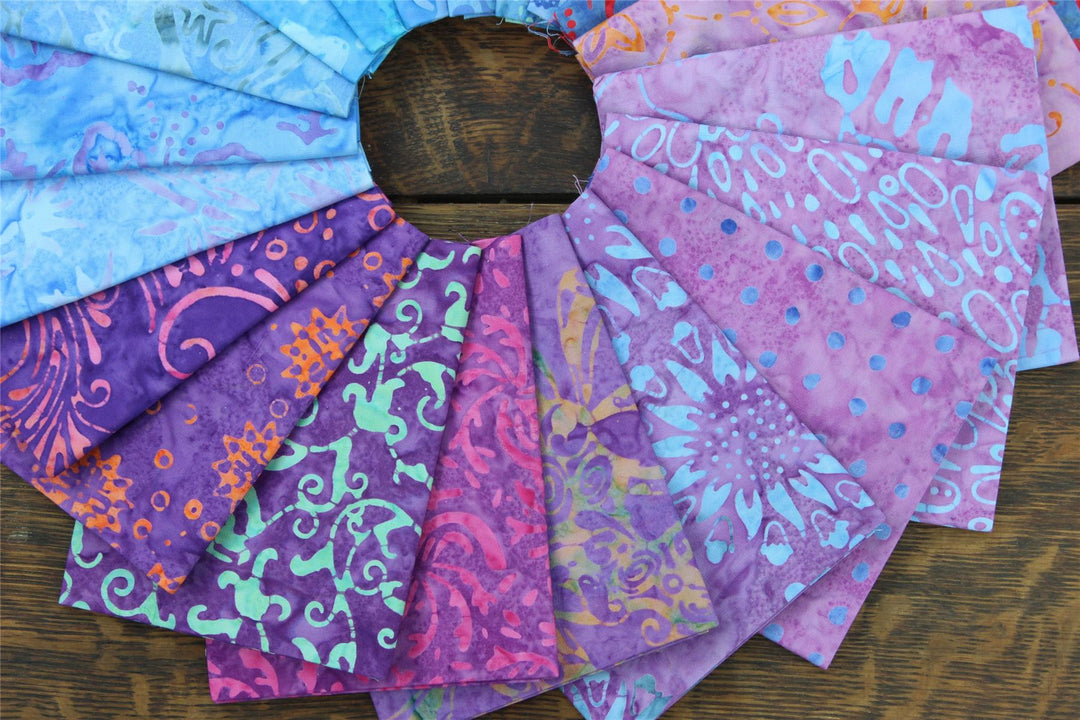 Charm Pack - 40 x 5" Squares of Cotton Batik