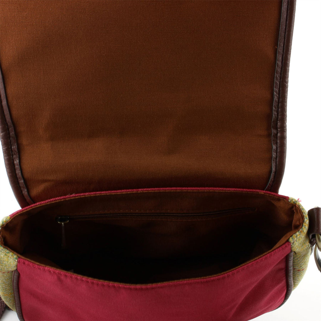 Tweed Cross Body Messenger Shoulder Bag Handbag - Light Green