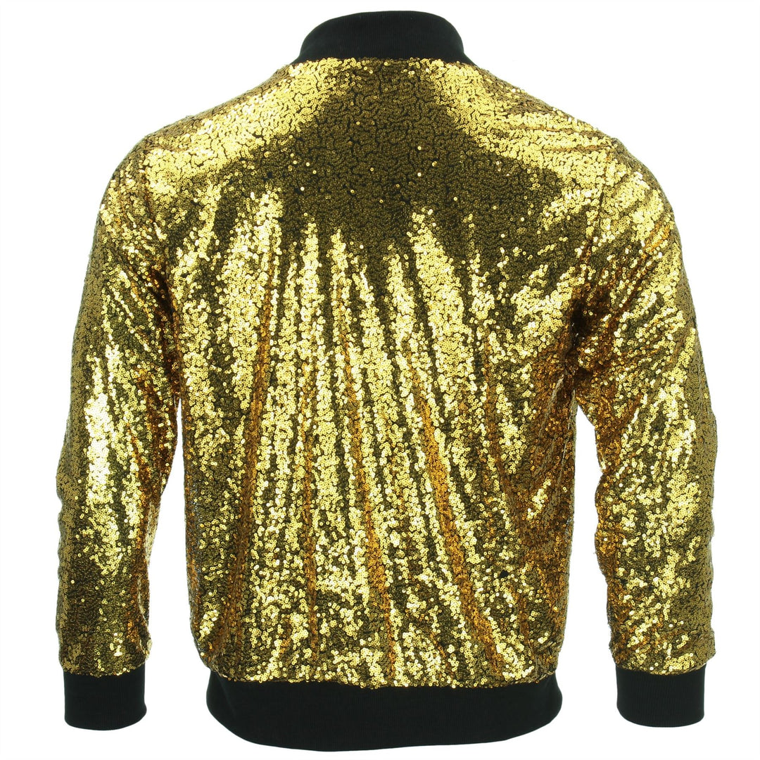Gold Men's Sequin Bomber Jacket Unisex Sequin Bomber Jacket