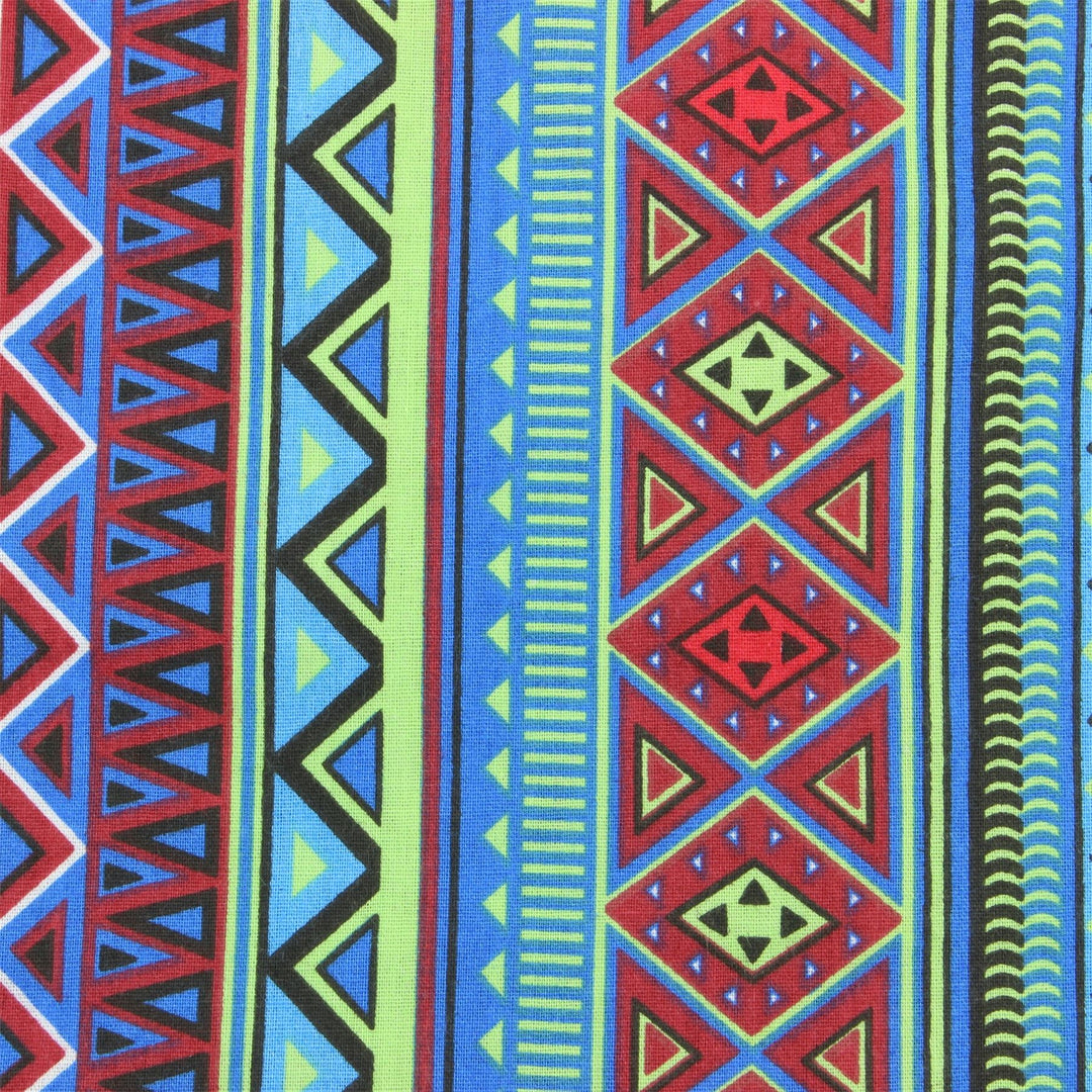 Tailored Fit Short Sleeve Shirt - Blue Aztec