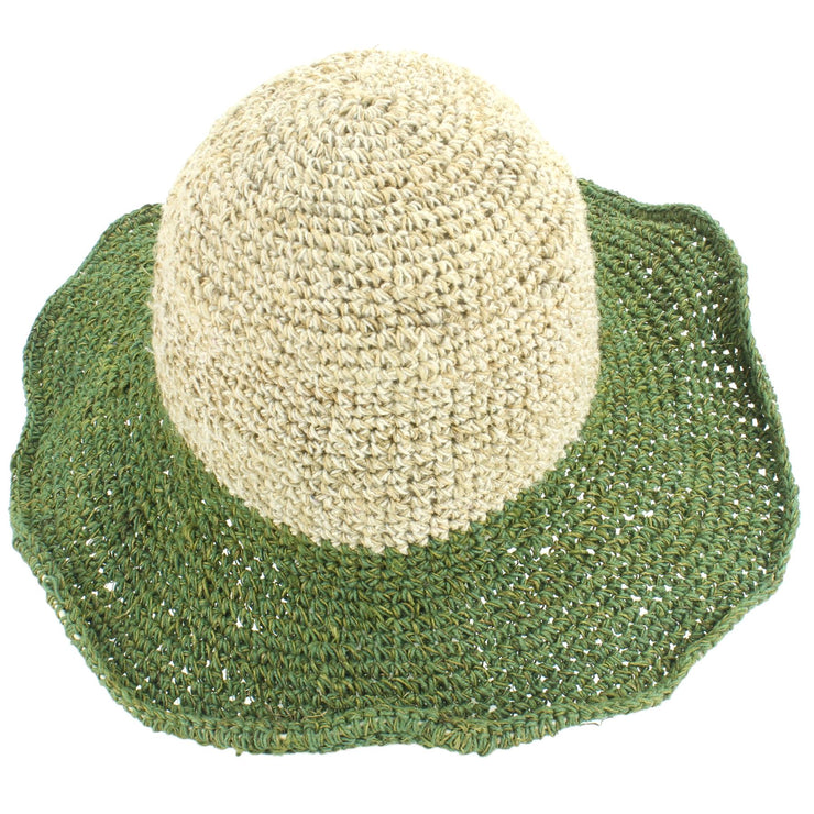 Hemp & Cotton Sun Hat - Two-tone Green