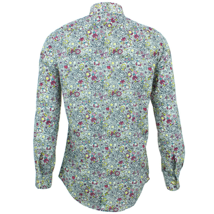 Tailored Fit Long Sleeve Shirt - Floral Sketch