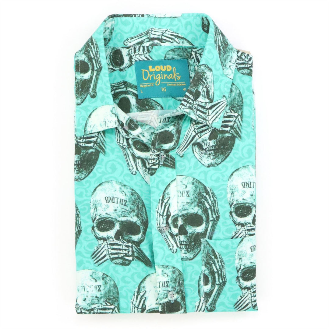 Regular Fit Short Sleeve Shirt - No Evil Skeleton