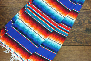 Håndvævet mexicansk Serape Large 200cm x 147cm - Blå