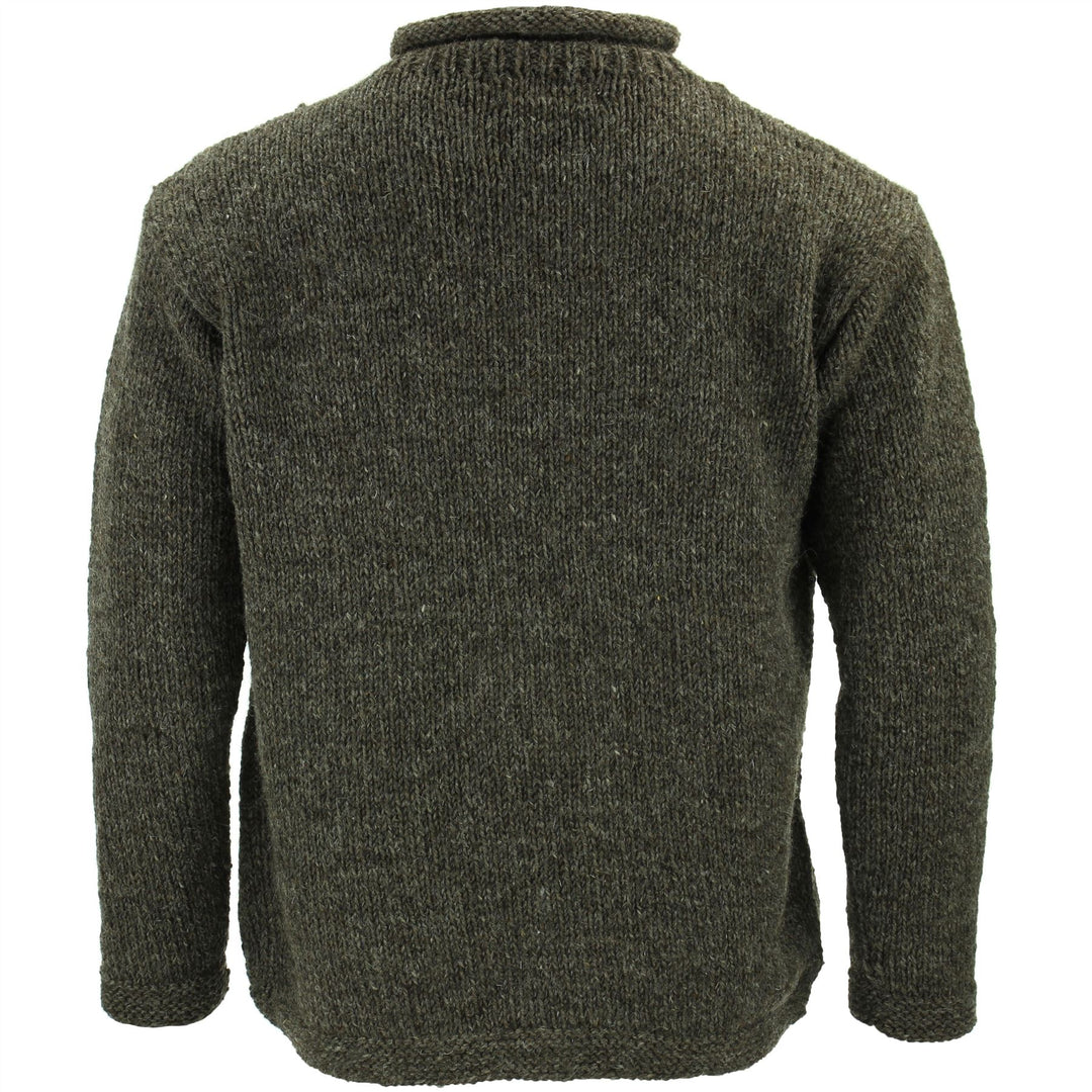 Chunky Wool Knit Star Jumper - Brown & Cream