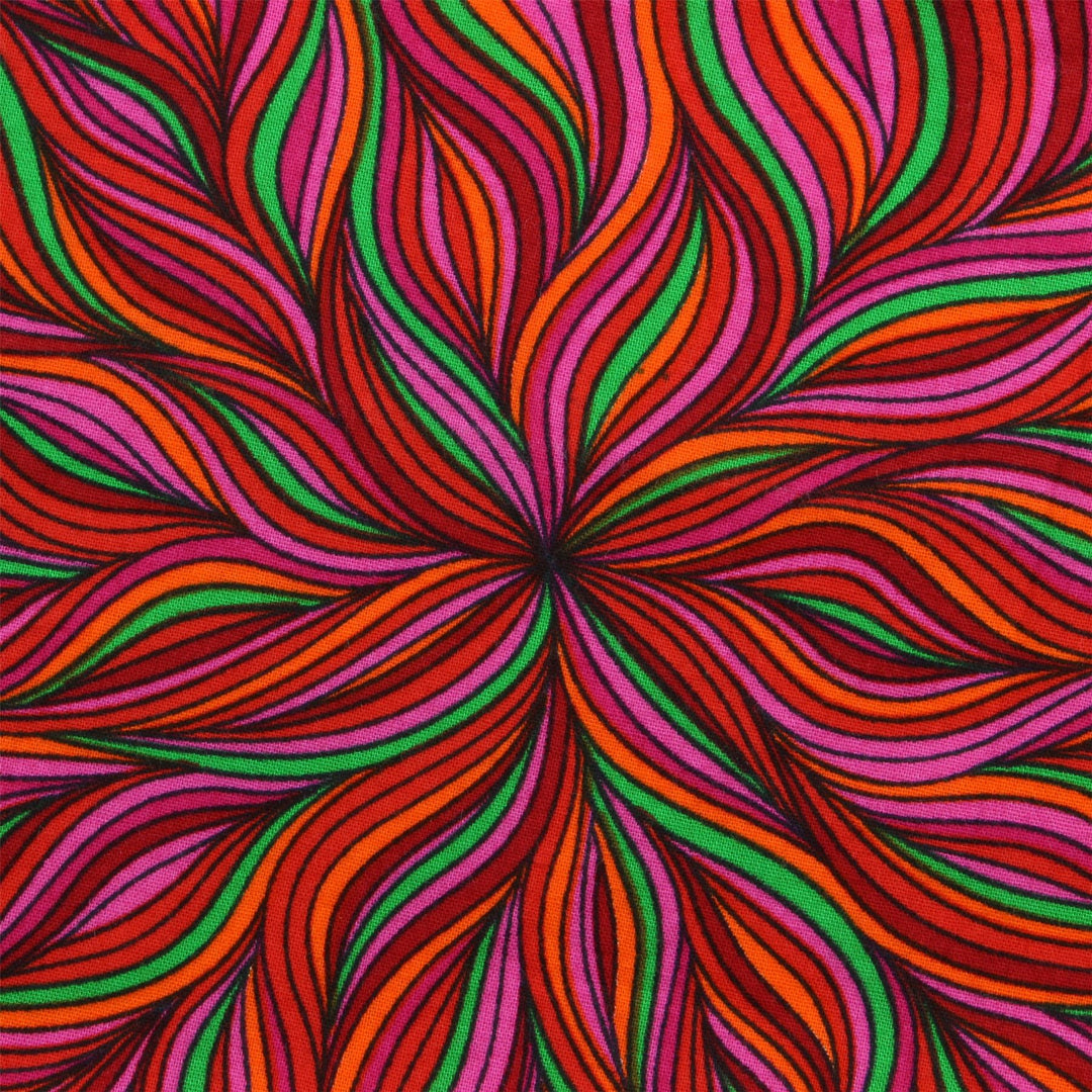 Regular Fit Long Sleeve Shirt - Bright Swirly Lines