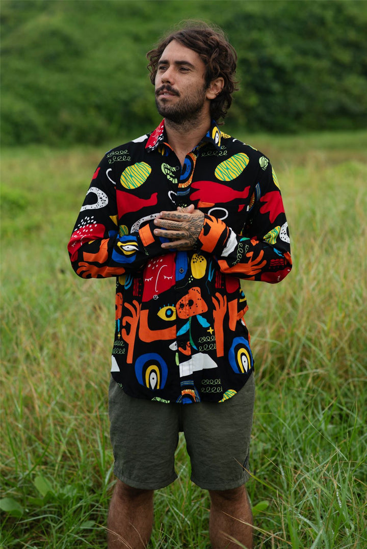 Regular Fit Long Sleeve Shirt - Cosmic Pop