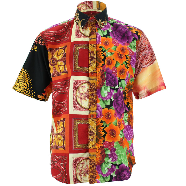 Regular Fit Short Sleeve Shirt - Random Mixed Panel