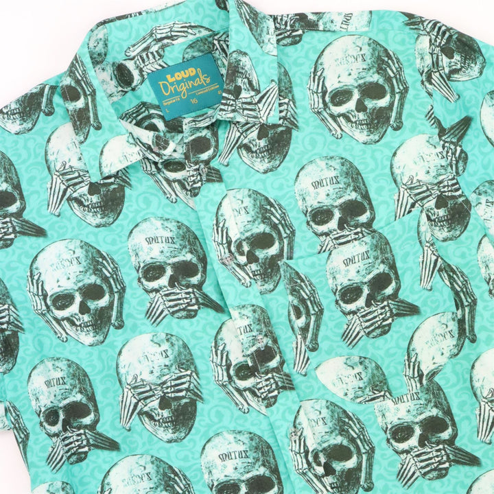 Regular Fit Short Sleeve Shirt - No Evil Skeleton
