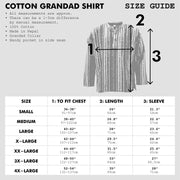 Cotton Grandad Collar Shirt - Cream Stripe