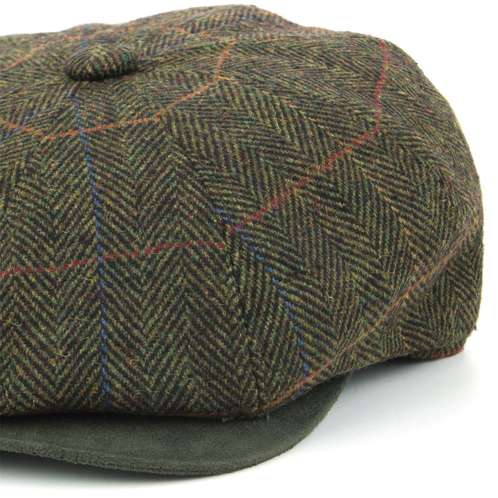 Tweed Peaky Blinders Gatsby Newsboy 8 Panel Flat Cap - Green