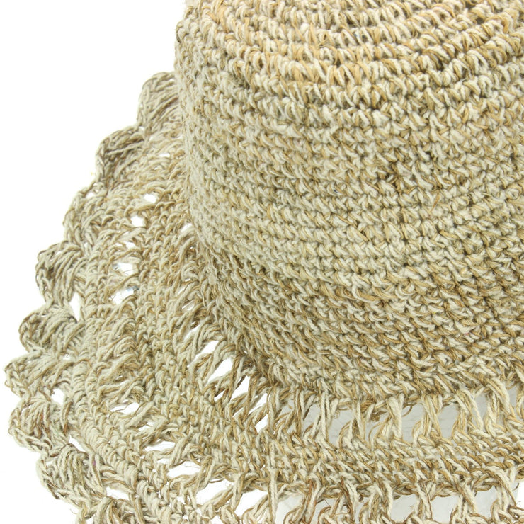 Hemp & Cotton Sun Hat - Crochet Natural