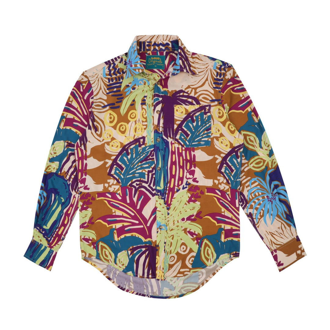 Regular Fit Long Sleeve Shirt - Electric Rainforest