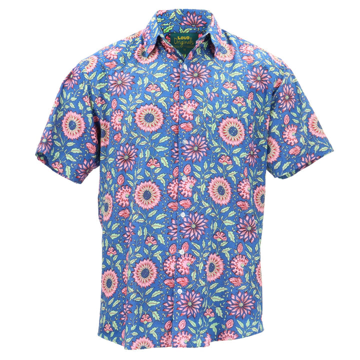 Regular Fit Short Sleeve Shirt - Pink Thistles