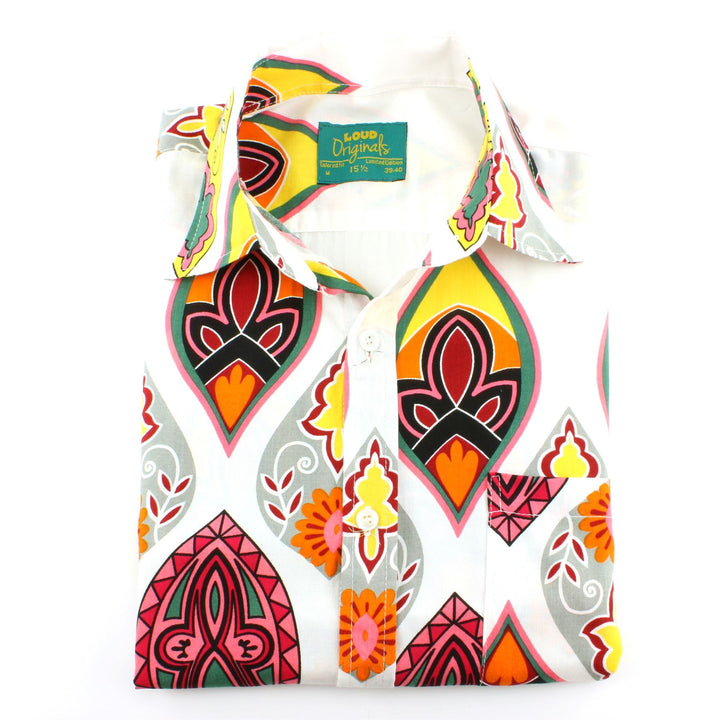 Tailored Fit Short Sleeve Shirt - Multi-coloured Abstract Shapes