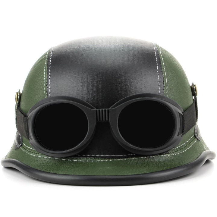 Combat Novelty Festival Helmet with Goggles - Green & Black
