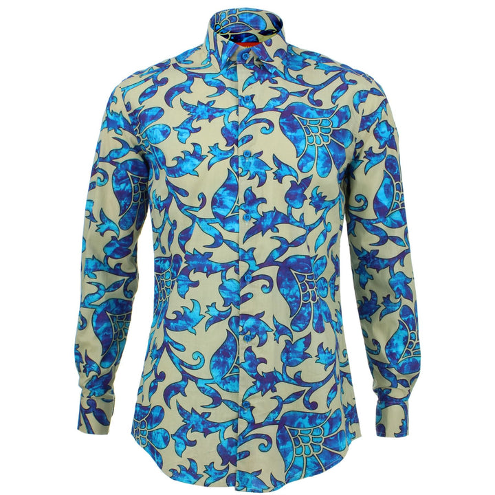 Tailored Fit Long Sleeve Shirt - Floral Tie-Dye