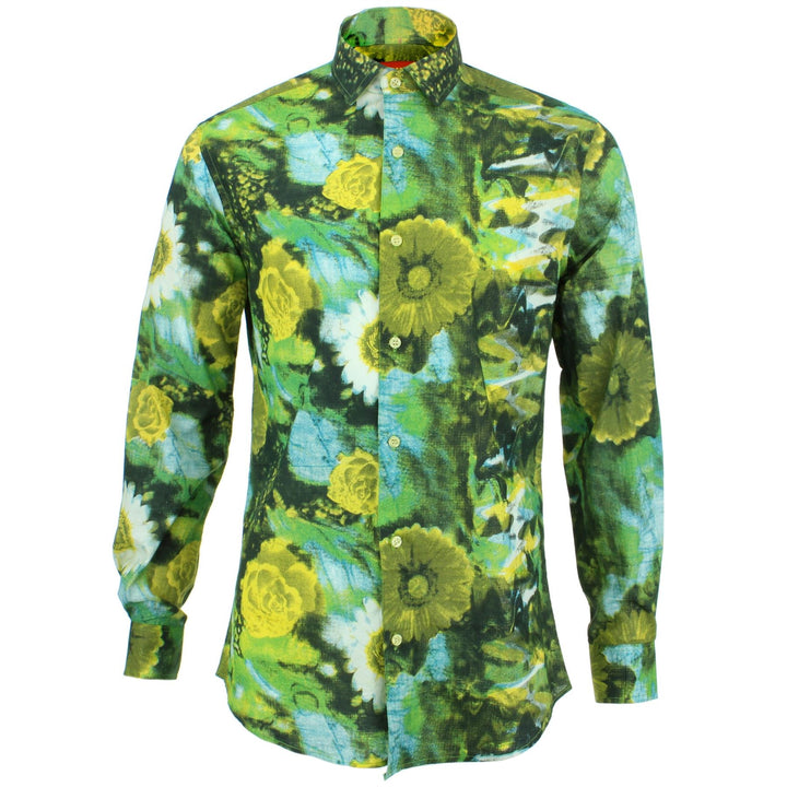 Tailored Fit Long Sleeve Shirt - Floral Wash