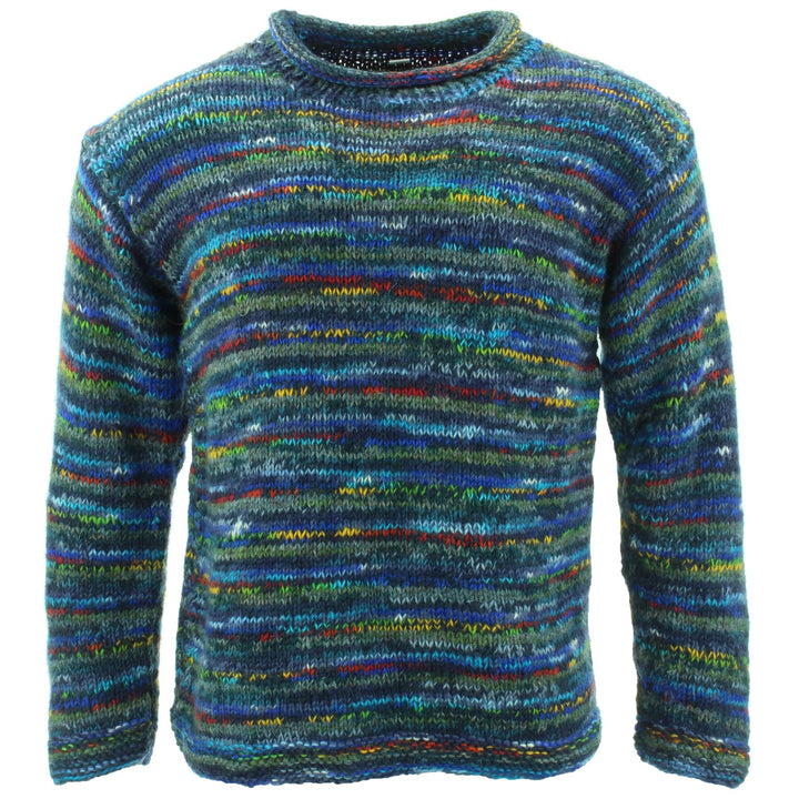 Chunky Wool Knit Jumper Space Dye - SD Dark Blue Mix