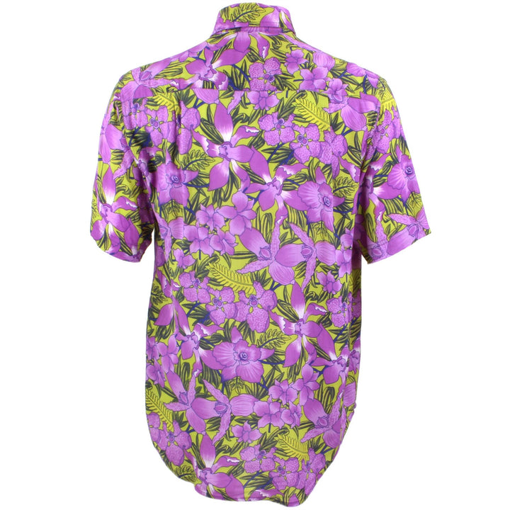 Regular Fit Short Sleeve Shirt - Purple & Green Floral