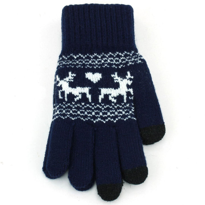 Reindeer Touch Screen Gloves - Navy