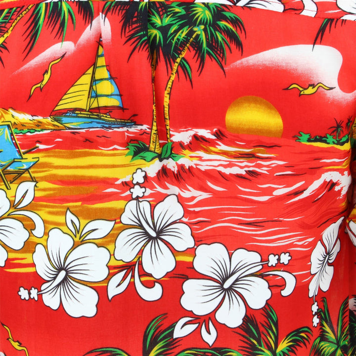 Short Sleeve Hawaiian Shirt - Red