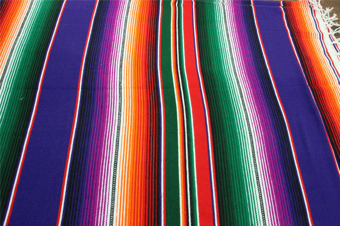 Handwoven Mexican Serape Large - Purple