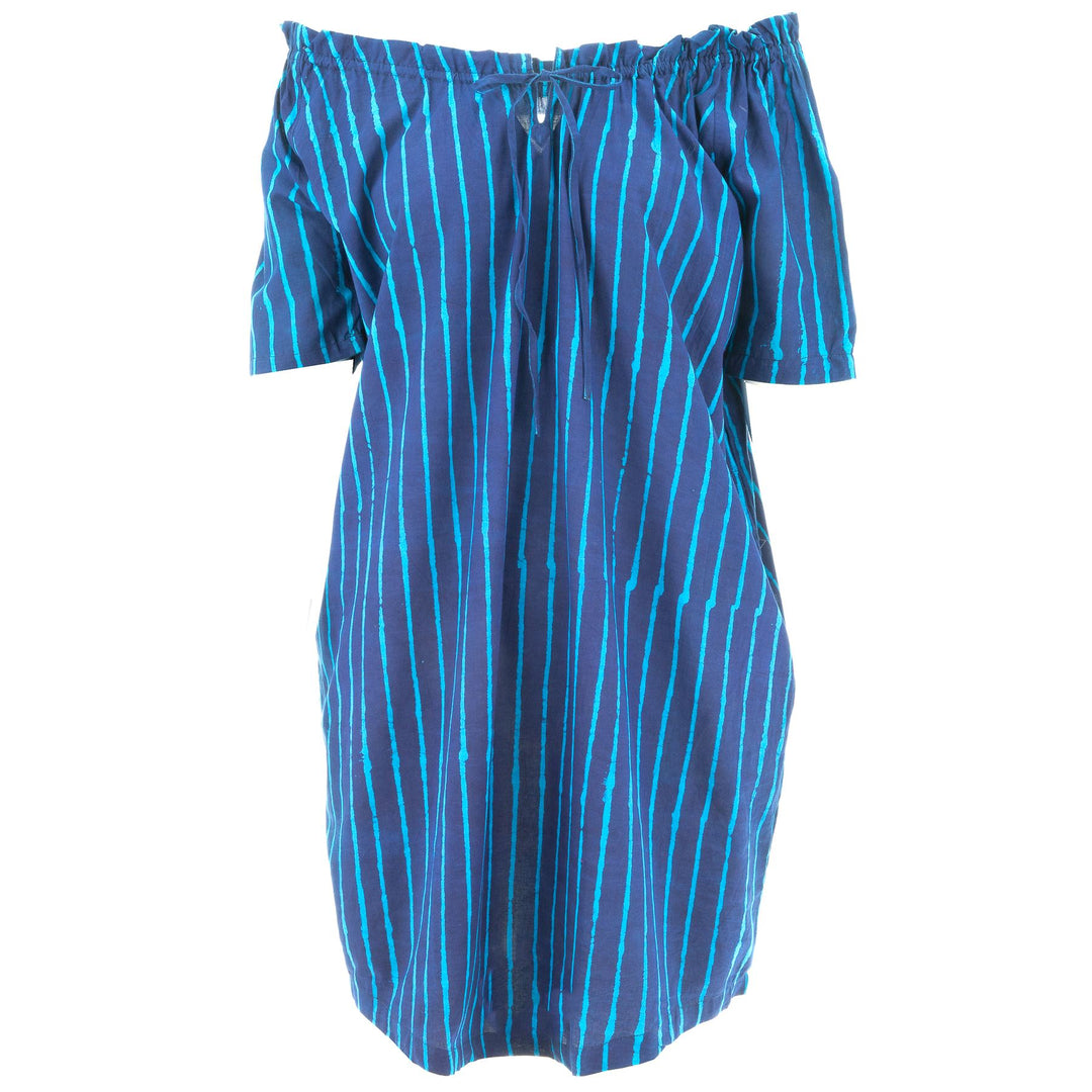 Tie Front Summer Dress - Ocean Stripe