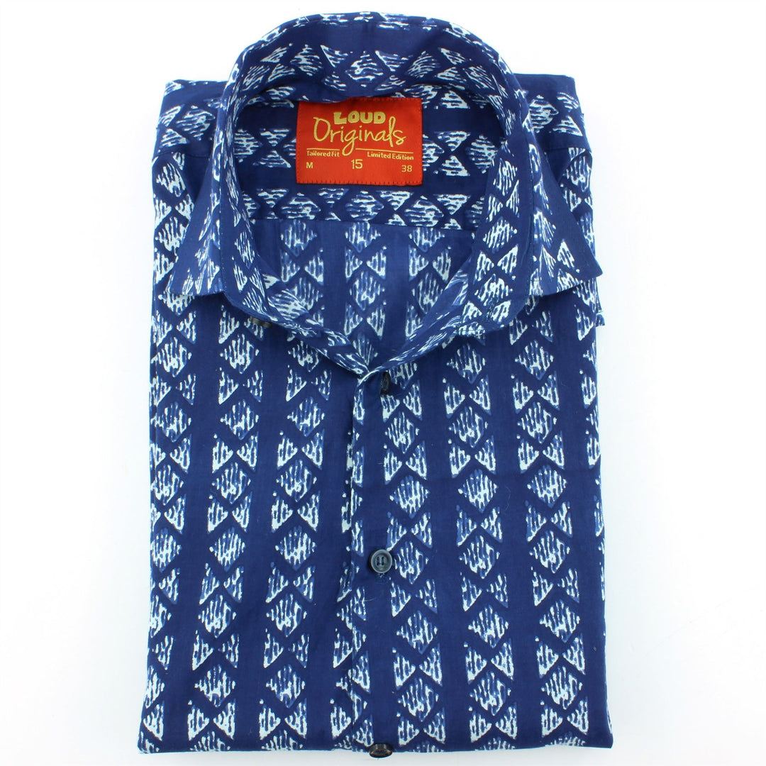 Slim Fit Long Sleeve Shirt - Block Print - Farfalle