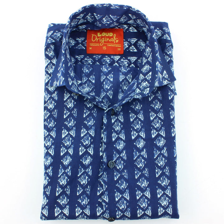 Slim Fit Long Sleeve Shirt - Block Print - Farfalle