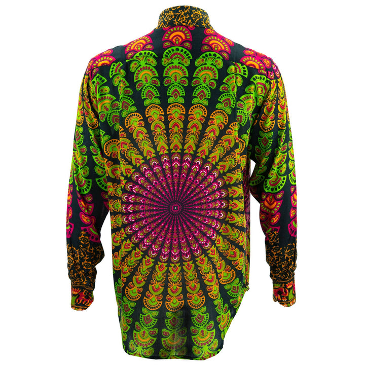 Regular Fit Long Sleeve Shirt - Mandala - Black Green