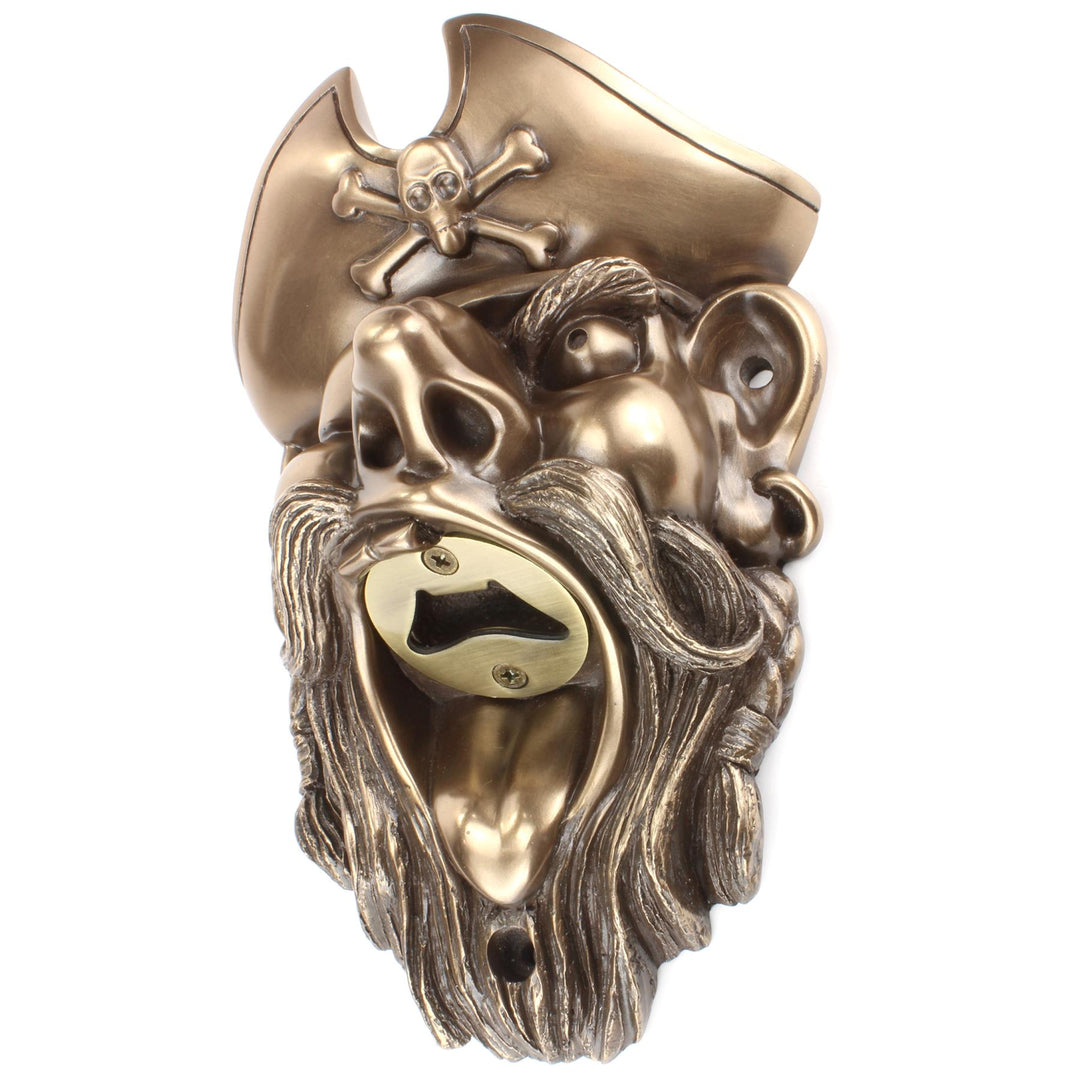 Wall Mounted Character Bottle Opener - Pirate (Bronze)