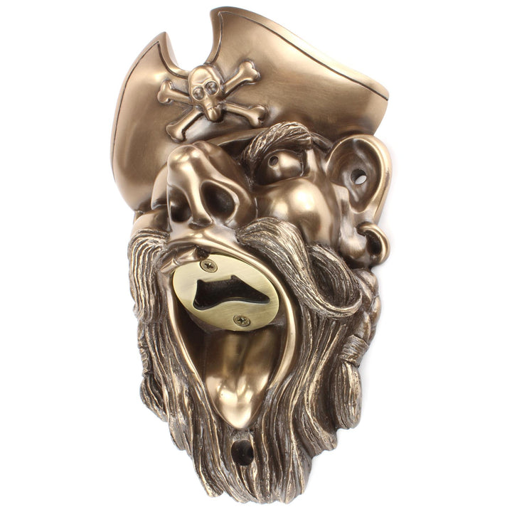 Wall Mounted Character Bottle Opener - Pirate (Bronze)
