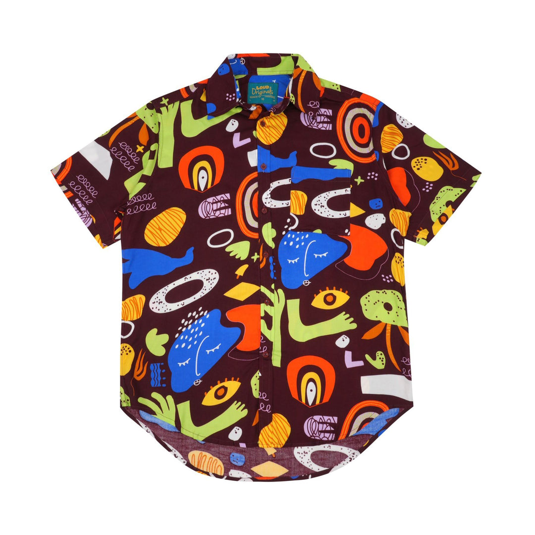 Regular Fit Short Sleeve Shirt - Cosmic Pop Maroon