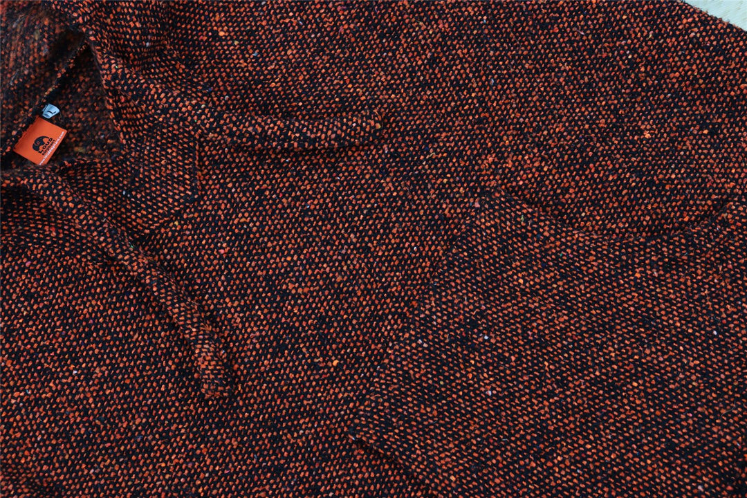 Recycled Mexican Baja Jerga Hoody - Orange Fleck