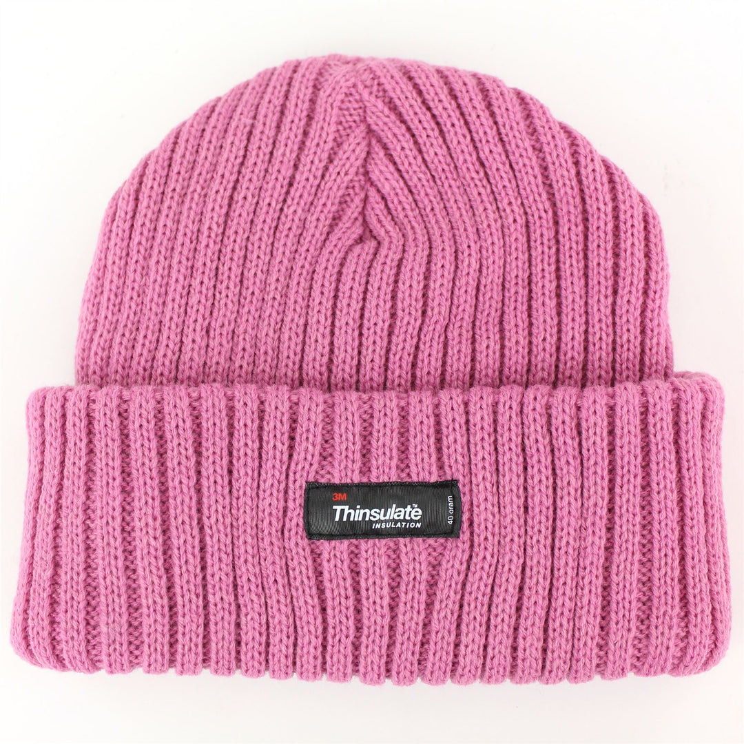 Chunky Knit Beanie Hat - Light Pink