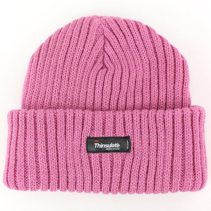 Chunky Knit Beanie Hat - Light Pink