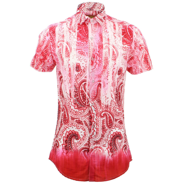 Tailored Fit Short Sleeve Shirt - Neon Paisley Fade