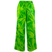 Loose Summer Trousers - Feathers Lime Green