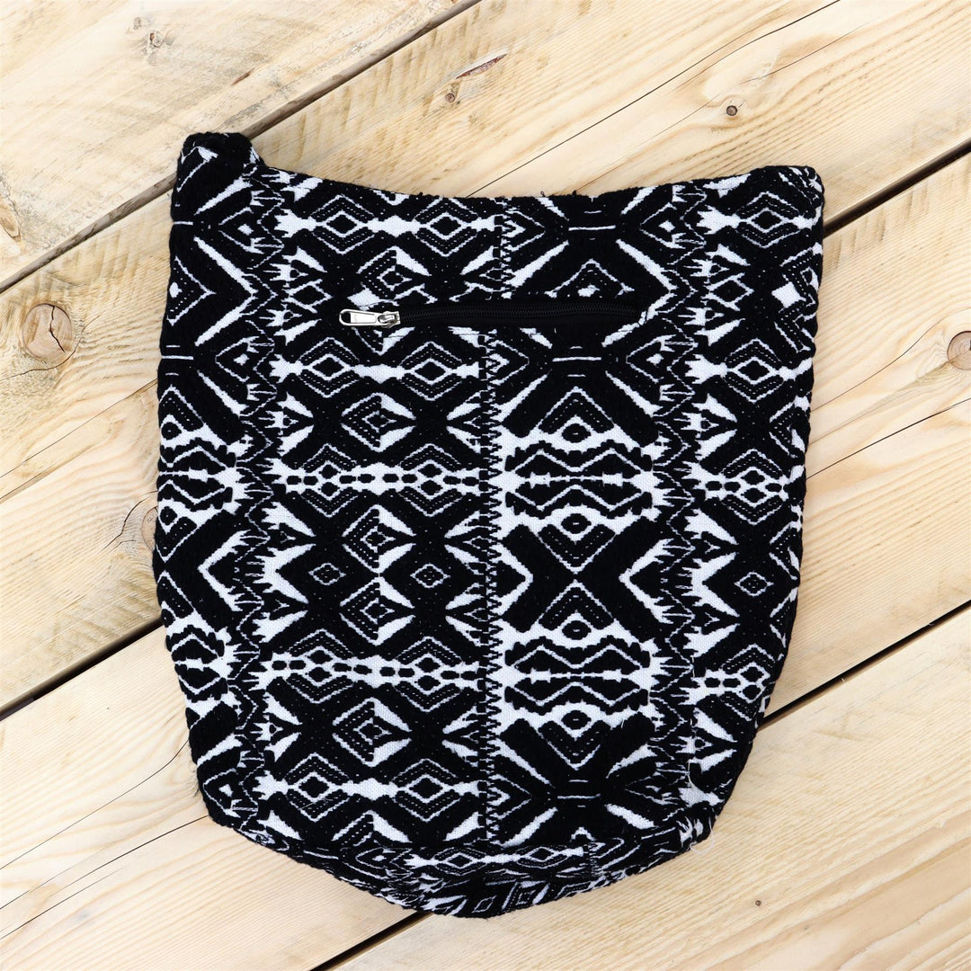 Cotton Canvas Sling Shoulder Bag - Black X