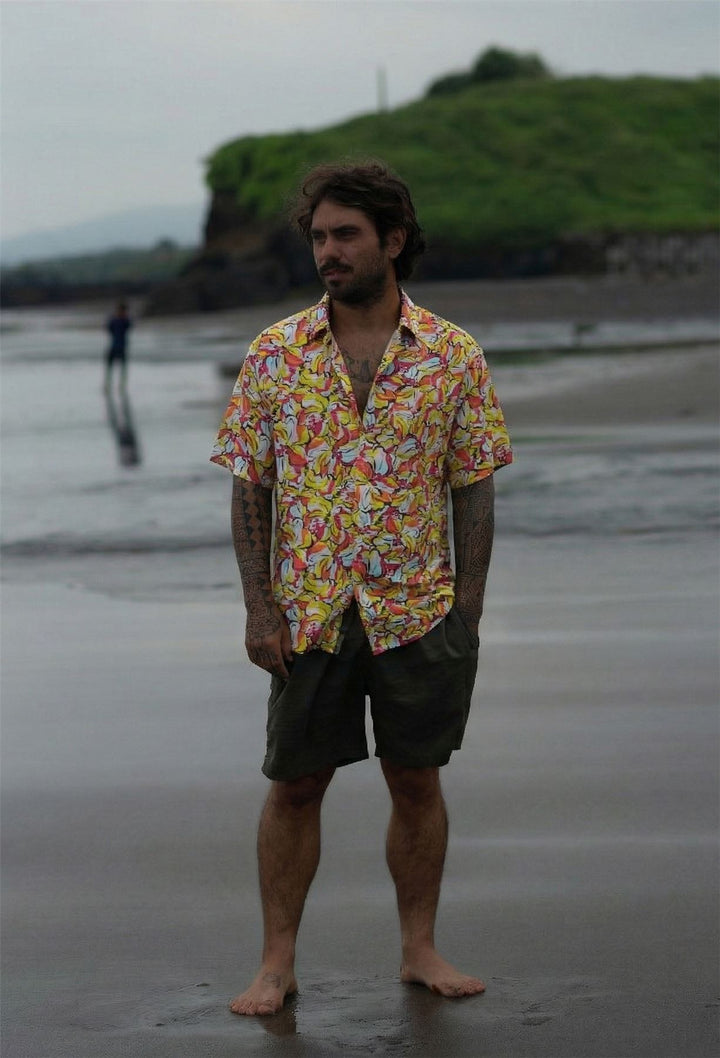Regular Fit Short Sleeve Shirt - Pop Hibiscus