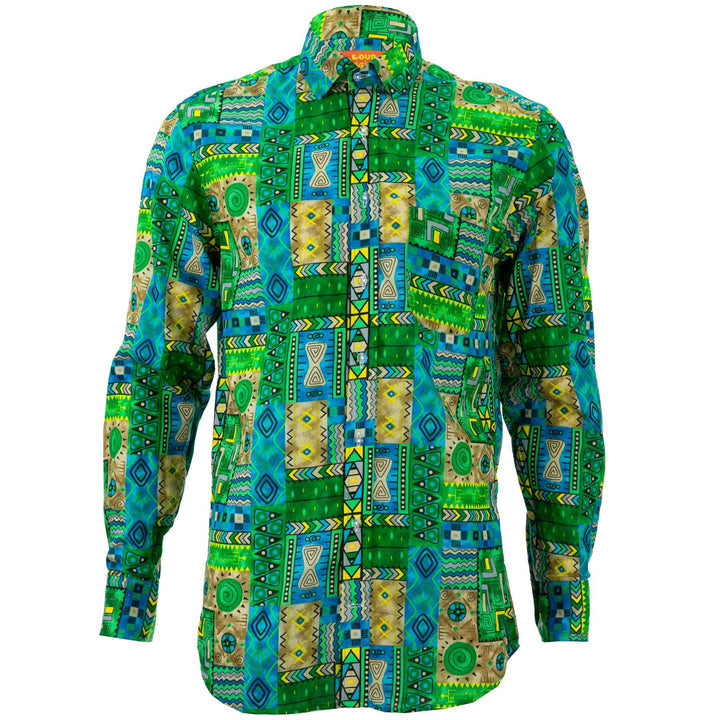 Regular Fit Long Sleeve Shirt - Aztec