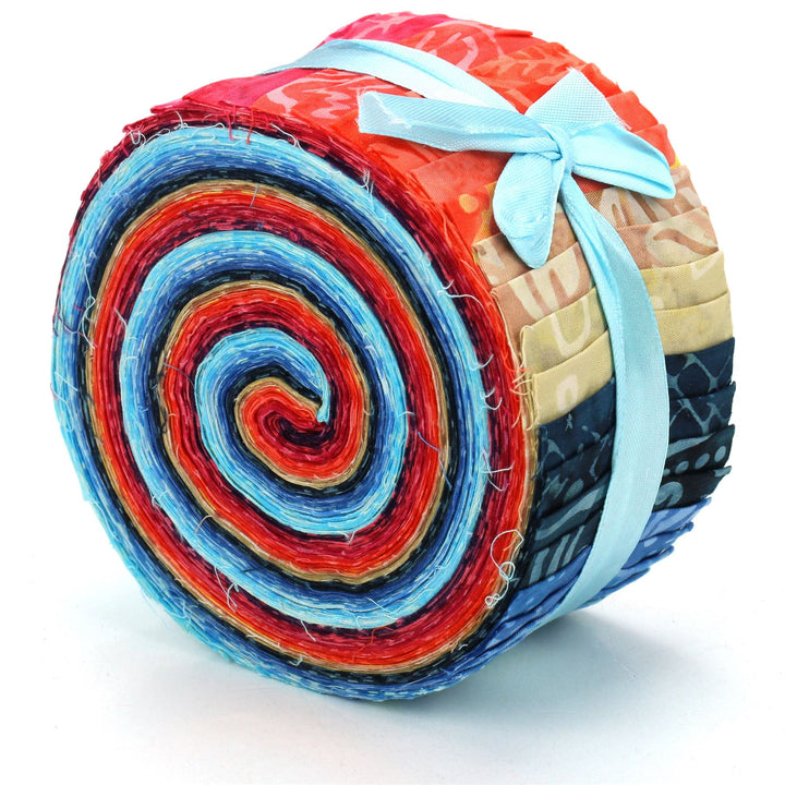 Jelly Roll - 40 Strips of 2.5" x 37" Cotton Batik