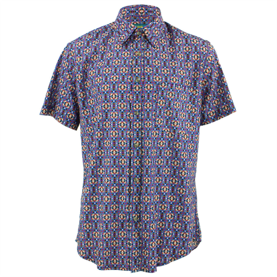 Tailored Fit Short Sleeve Shirt - Pixelated Tiles
