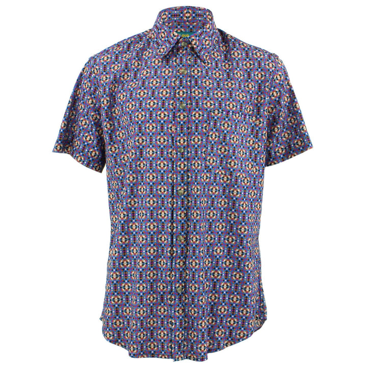 Tailored Fit Short Sleeve Shirt - Pixelated Tiles