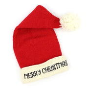 Hand Knitted Wool Christmas Beanie Hat - Merry Christmas
